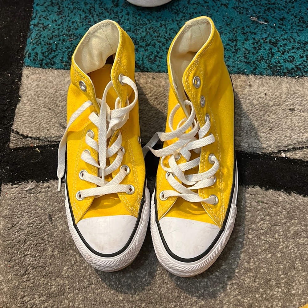 White & Yellow Unisex Converse